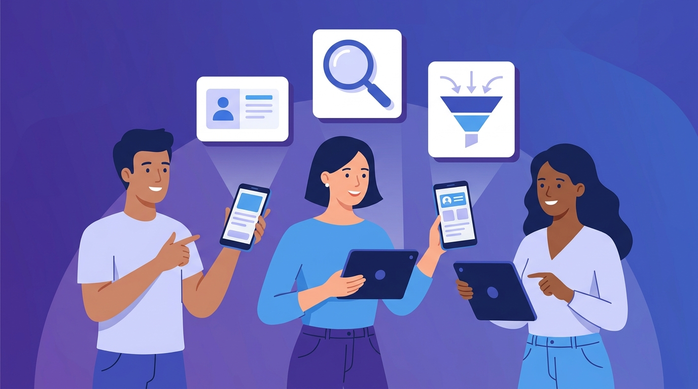 Petite équipe utilisant un CRM gratuit sur mobile et ordinateur