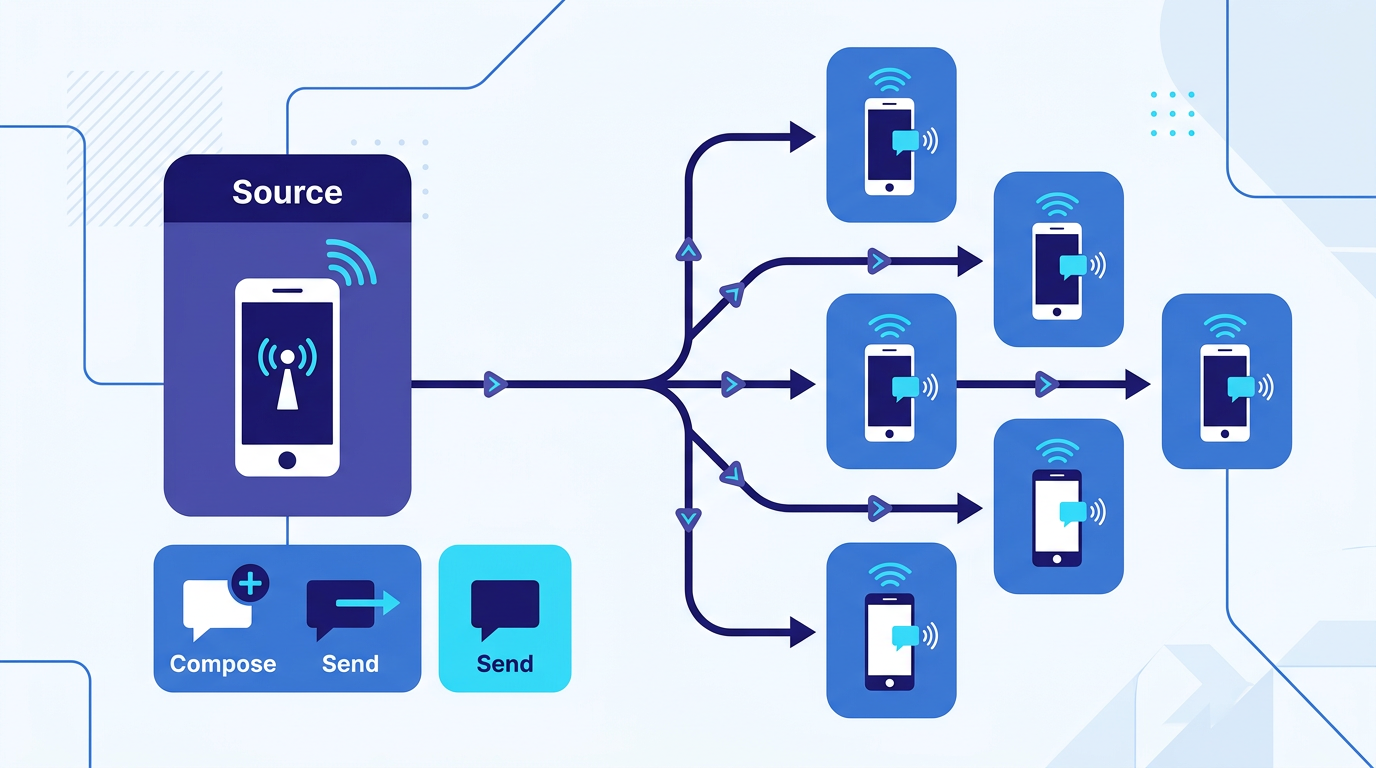 Envoi d'une campagne de SMS en masse vers de nombreux contacts depuis une plateforme
