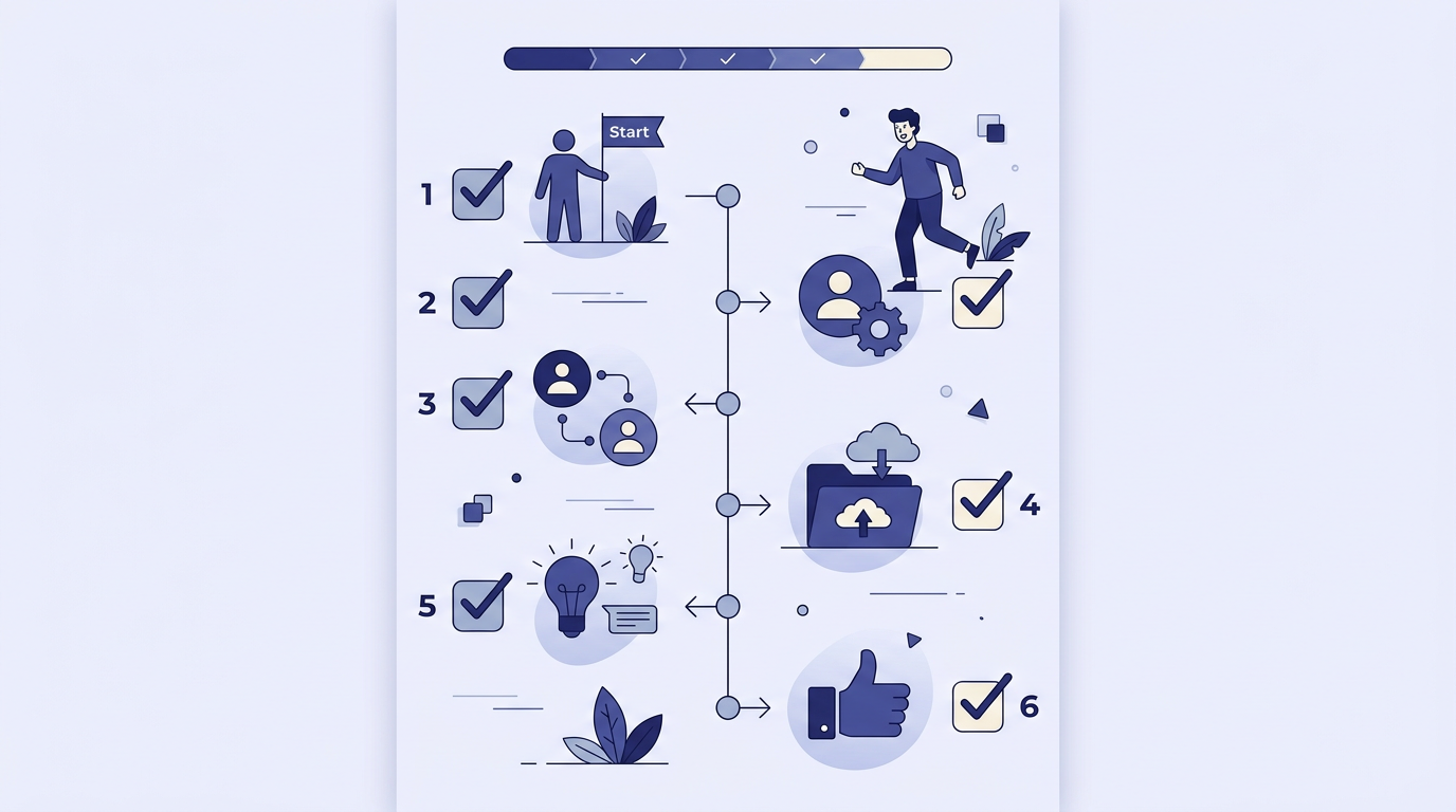 Onboarding guidant un nouvel utilisateur SaaS vers sa première valeur