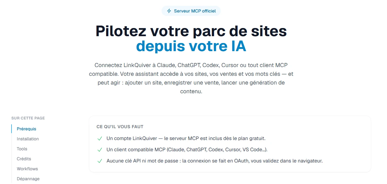 Piloter son parc de sites en langage naturel depuis son IA