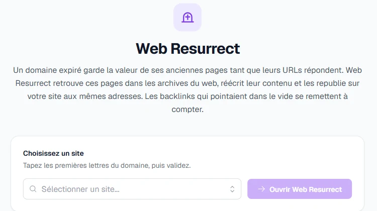 Web Resurrect : reconstruire un domaine expiré via la Wayback Machine