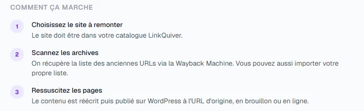 Web Resurrect en trois étapes