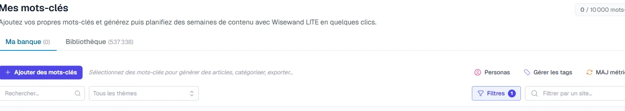 Générer des articles à partir de ses mots-clés dans LinkQuiver