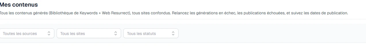 Suivi des contenus générés dans LinkQuiver