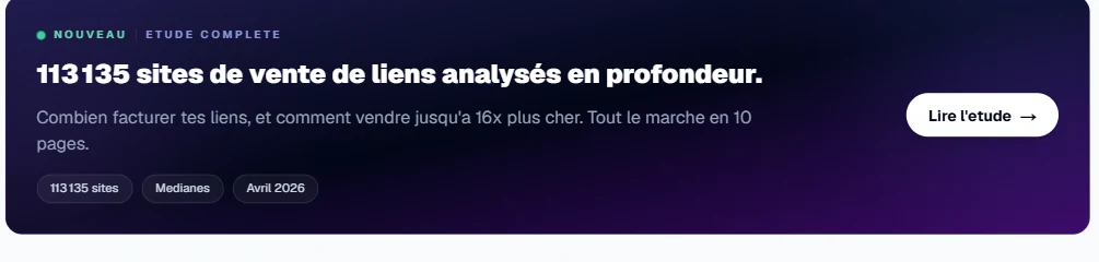 Benchmark de 113 000 sites de vente de liens